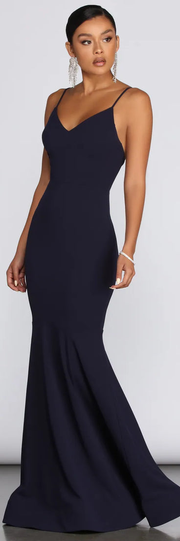 Raquel Cross-Back Mermaid Gown