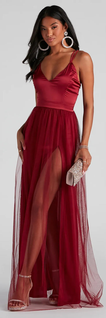 Haisley Formal Tulle And Satin Dress