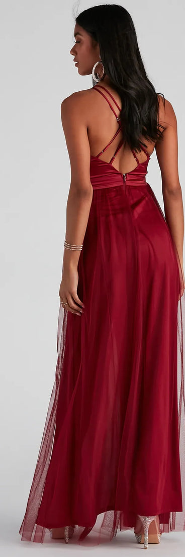 Haisley Formal Tulle And Satin Dress