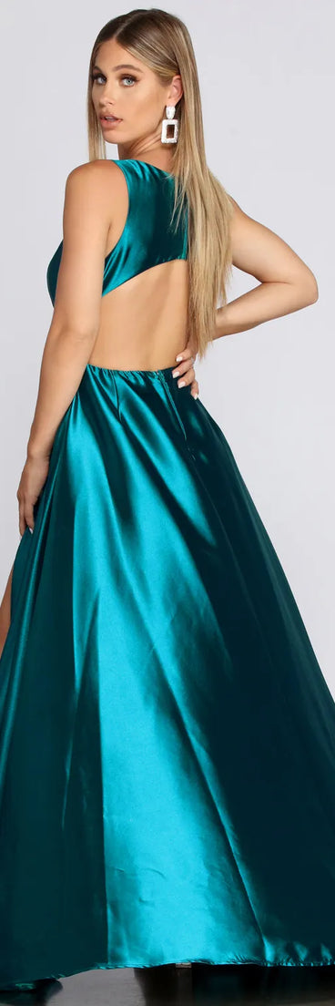 Janice Formal Open Back Satin Dress