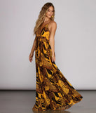 Donna Chiffon Deep V Gown