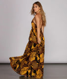 Donna Chiffon Deep V Gown