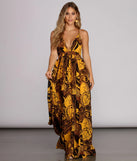 Donna Chiffon Deep V Gown