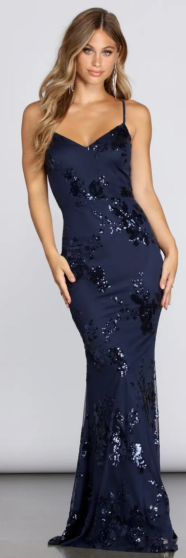 Elodie Sequin Formal Gown