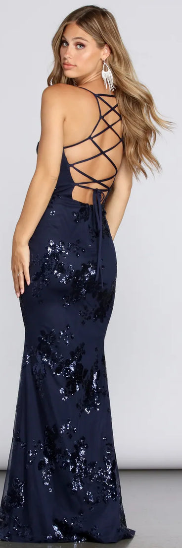 Elodie Sequin Formal Gown