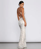 Ginger Sequin Mesh Strappy Gown