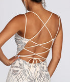 Ginger Sequin Mesh Strappy Gown
