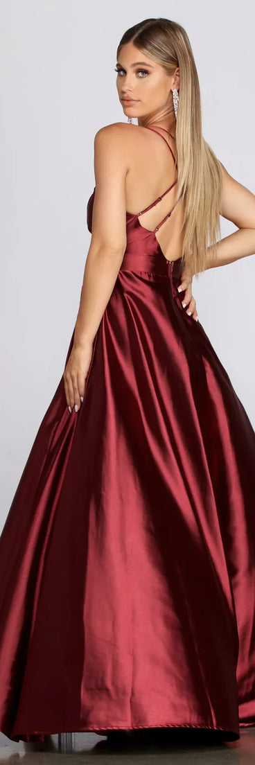 Priscilla Satin Evening Gown