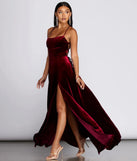 Dakota Velvet Lace Up Evening Gown