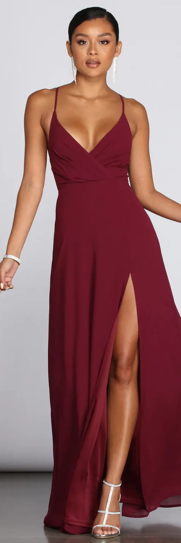 Brianna Chiffon A-Line Dress