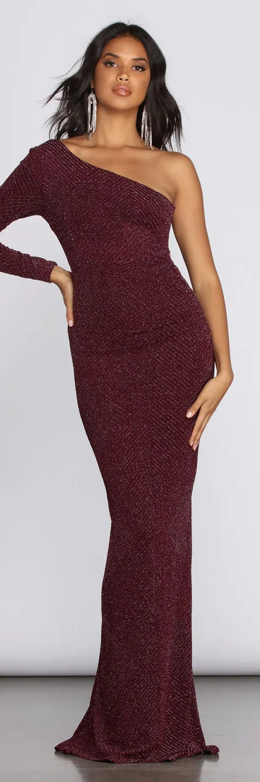 Brigitte Metallic Evening Gown