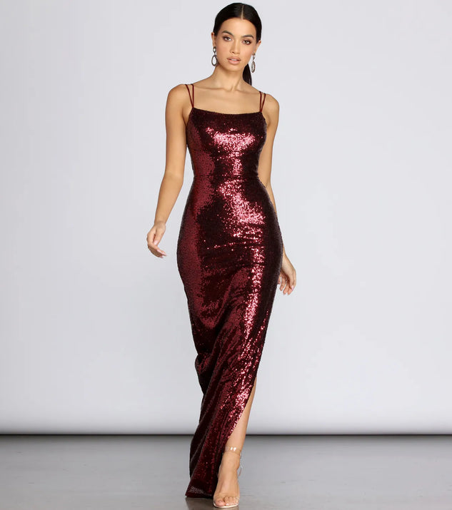 Ash High Slit Sequin Dress