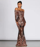 Leona Formal Long Sleeve Sequin Dress