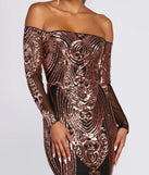 Leona Formal Long Sleeve Sequin Dress