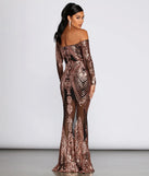 Leona Formal Long Sleeve Sequin Dress