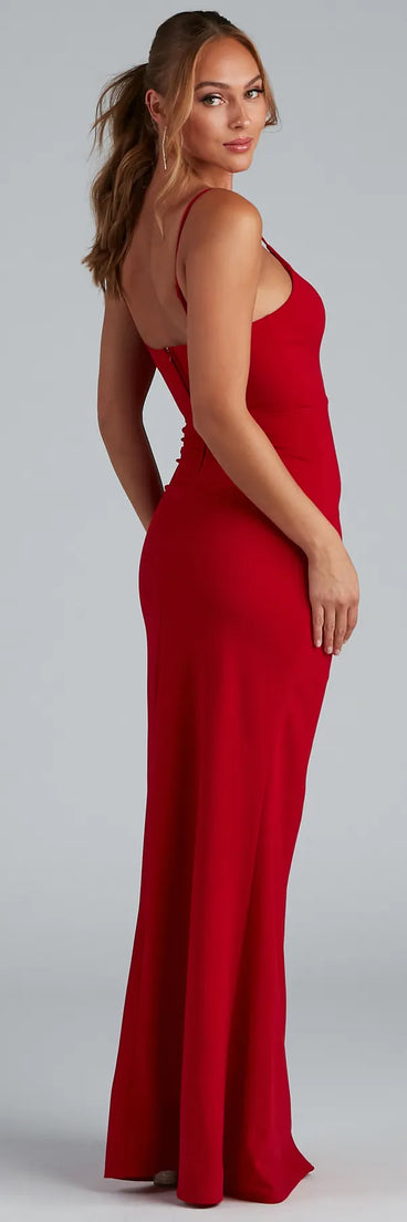 Evanna Formal Crepe Ruched Dress