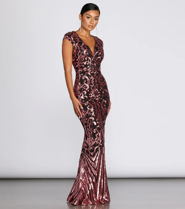 Elsie Formal Open Back Sequin Dress