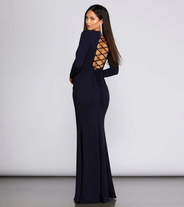 Tulip Lace Up Evening Gown | Windsor