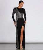 Julie Heat Stone High Slit Formal Dress