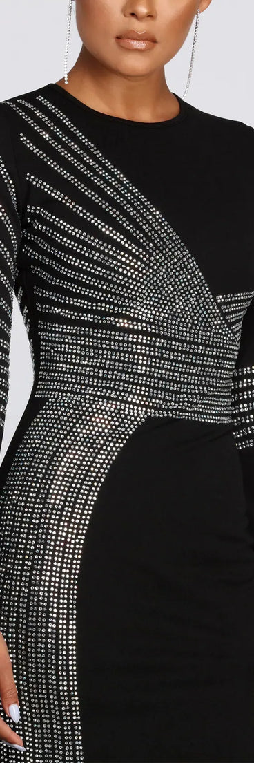 Julie Heat Stone High Slit Formal Dress