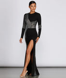 Julie Heat Stone High Slit Formal Dress