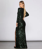 Kendall Formal High Slit Sequin Dress