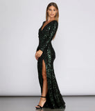 Kendall Formal High Slit Sequin Dress