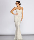Odessa Sequin Mesh Evening Gown