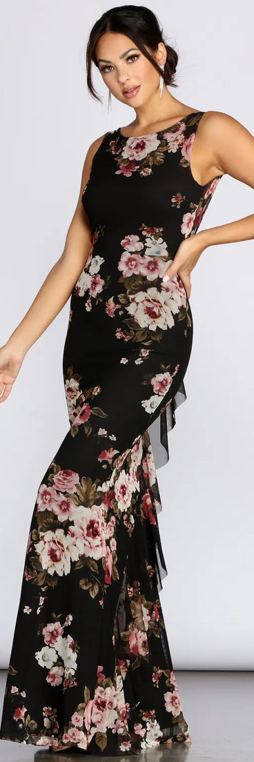 Janisa Formal Open Back Ruffle Dress