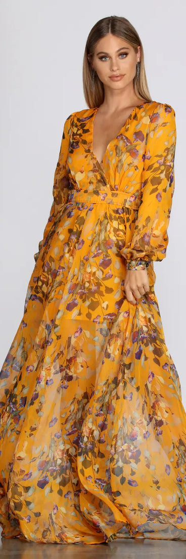 Eliana Formal Plunging Wrap Dress