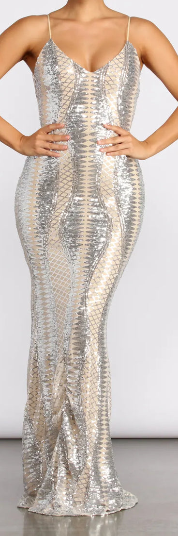 Dani Formal Sleeveless Sequin Dress