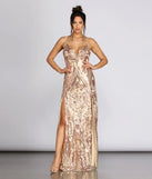 Mckenna Formal Sequin Scroll Dress