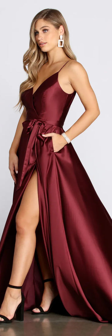 Harlie Formal Satin Sleeveless Dress