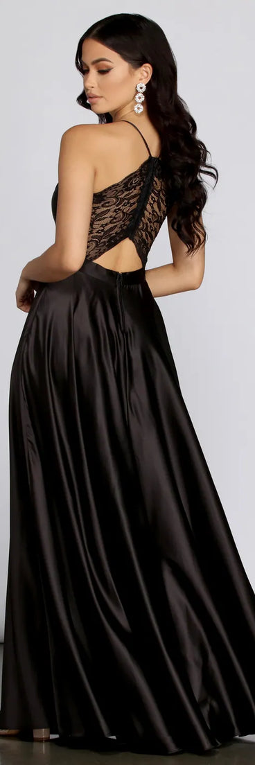 Rowanne Satin A-Line Gown