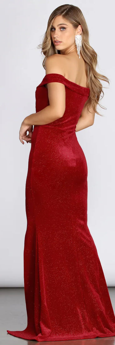 Enya Velvet Glitter Mermaid Dress
