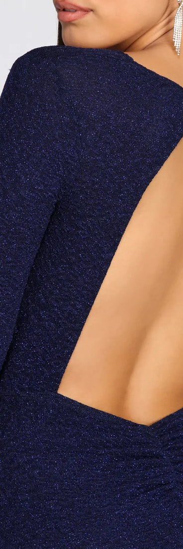 Graceann Open Back Glitter Dress