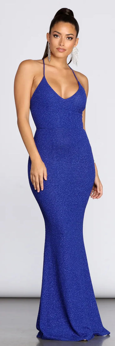 Tessa Formal Sleeveless Glitter Dress