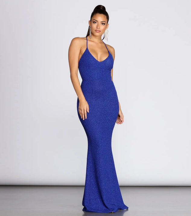 Tessa Formal Sleeveless Glitter Dress