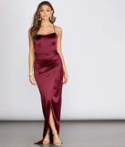 Faye Lace Up Back Satin Dress