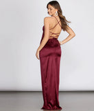 Faye Lace Up Back Satin Dress