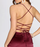 Faye Lace Up Back Satin Dress