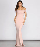 Peyton Off Shoulder Lace Crepe Dress