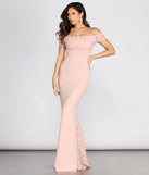 Peyton Off Shoulder Lace Crepe Dress