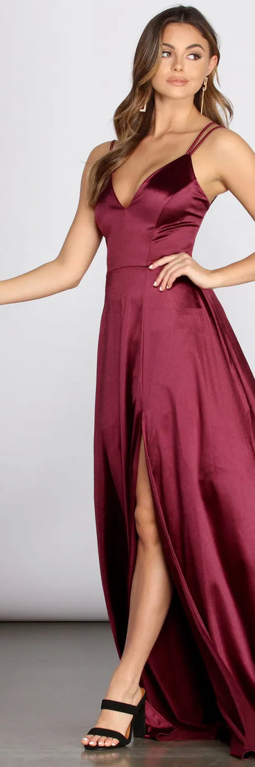 Monique Formal Satin A-Line Dress