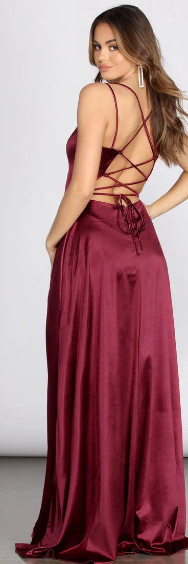 Monique Formal Satin A-Line Dress