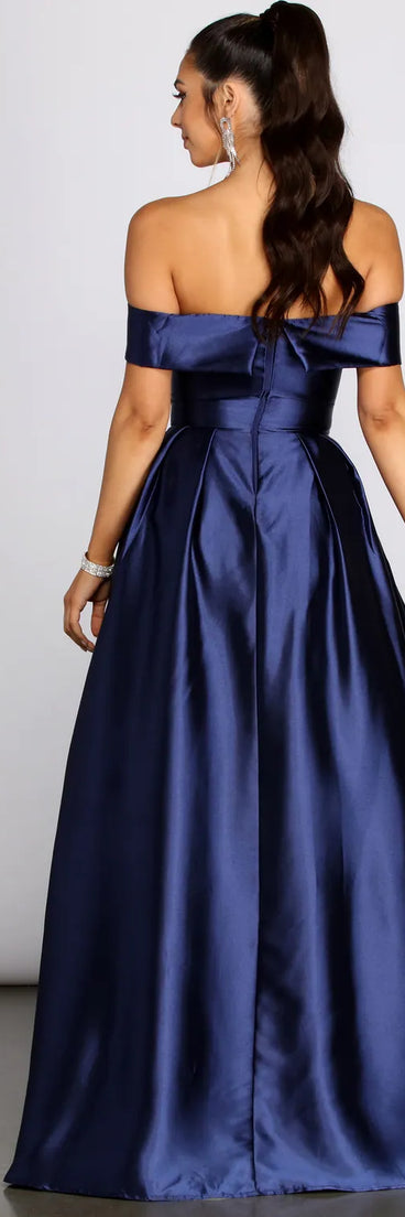 Palmer Formal Satin Wrap Dress