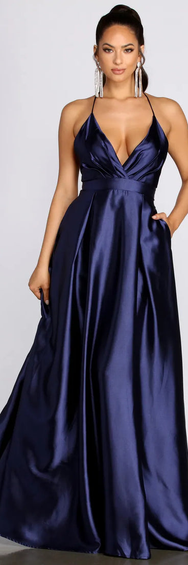 Audrey Satin A-Line Dress