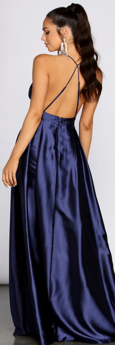 Audrey Satin A-Line Dress