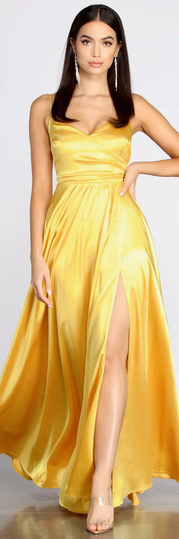 Bonnie Satin A Line Dress