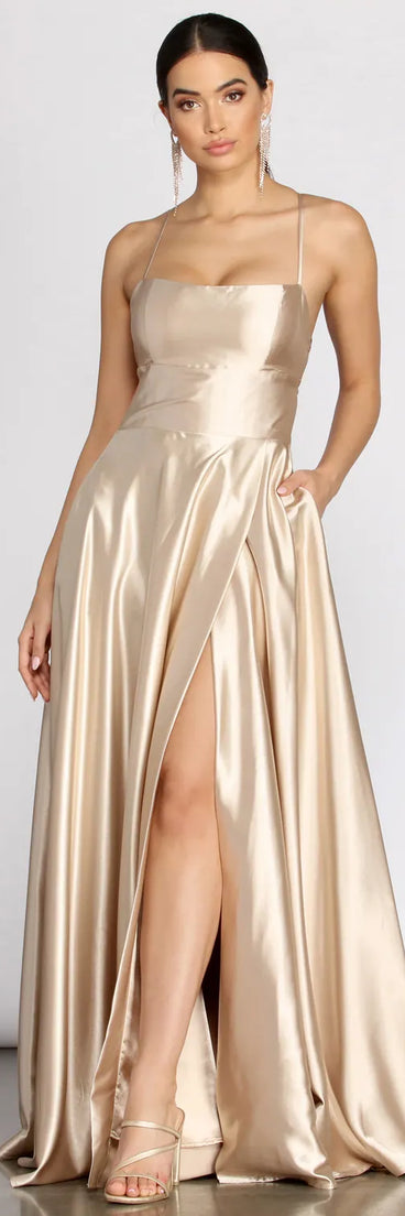 Kaia Satin A-Line Dress